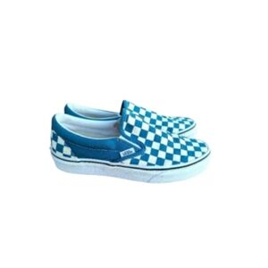 Vans Checkerboard Old Skool Skate Classic Teal Green Slip On Sneaker Women 7.5